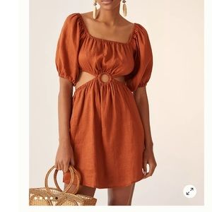 NWT Anthropologie Faithfull Square-Neck Puff-Sleeve Mini Dress